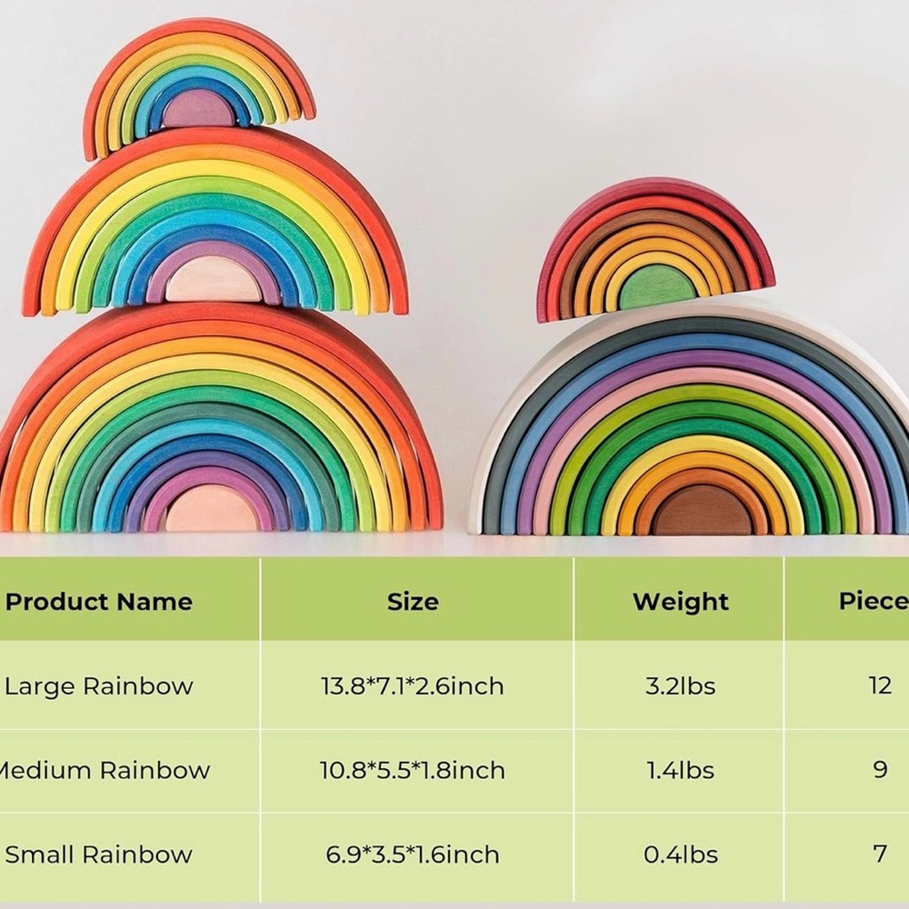 Colorful Wooden Rainbow Stacker - Picture 9 of 10